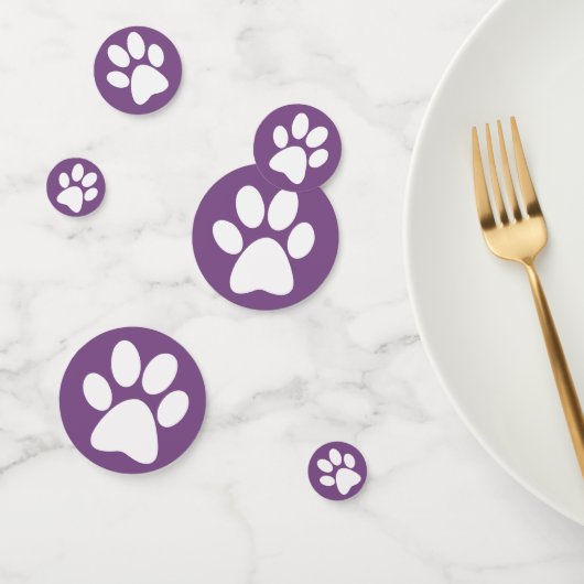 White Paw Print Design Table Confetti (Groep)