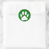 White Paw Print Editable Text Ronde Sticker (Tas)
