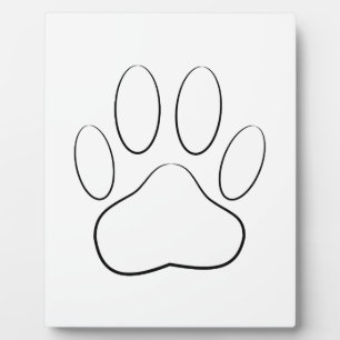 White Paw Print Fotoplaat