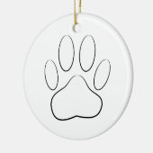 White Paw Print Keramisch Ornament (Links)