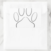 White Paw Print Rechthoekige Sticker (Tas)