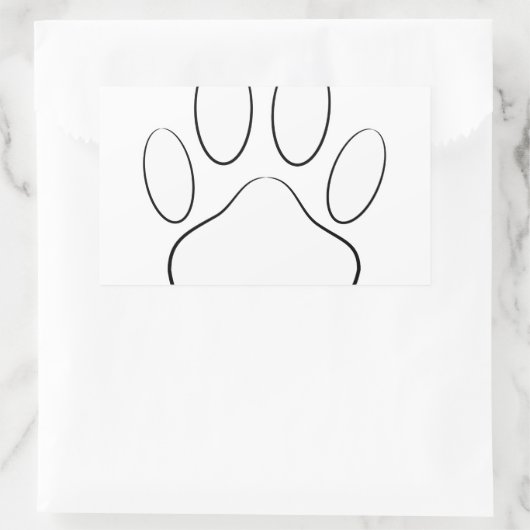 White Paw Print Rechthoekige Sticker (Tas)