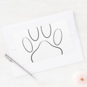 White Paw Print Rechthoekige Sticker (Envelop)