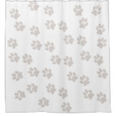 White Paw Prints Pattern Shower Curtain Douchegordijn (Voorkant)
