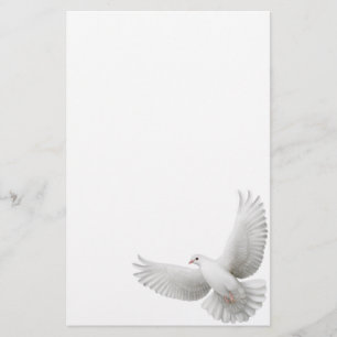 White Peace Dove Stationery Briefpapier