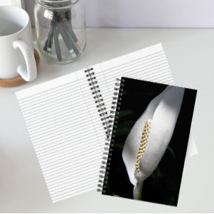 White Peace Lily Photo Floral Notitieboek