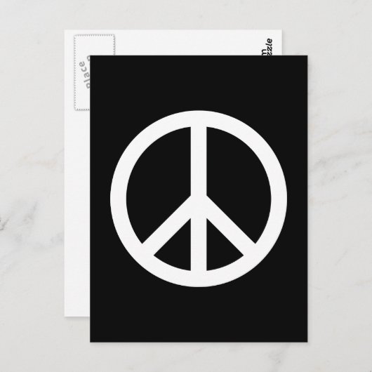 White Peace Symbol Briefkaart (Voorkant / Achterkant)