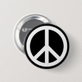 White Peace Symbol Ronde Button 5,7 Cm (Voorkant /achterkant)