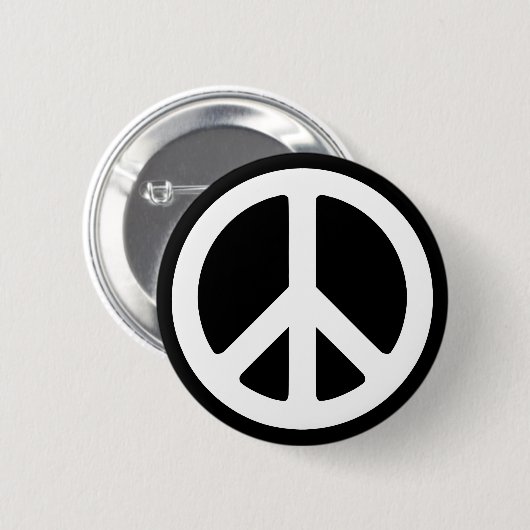 White Peace Symbol Sjabloon Ronde Button 5,7 Cm (Voorkant /achterkant)