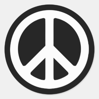White Peace Symbol Sjabloon Ronde Sticker