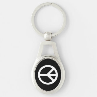 White Peace Symbol Sjabloon Sleutelhanger