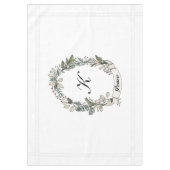 White Peace Wreath Holiday Monogramme Nappe (Devant)
