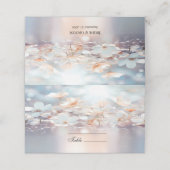 White Peach Floral Place Card (Buitenkant ongevouwen)