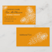 White Peacock Feather Networking Event Planner Visitekaartje (Voorkant / Achterkant)