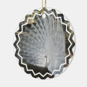 White Peacock Ornaments Keramisch Ornament (Links)