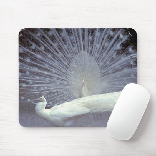 White Peacocks Mousepad Muismat (Met muis)