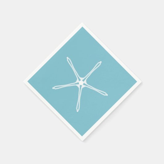 White Pearl Starfish Wedding Vrijgezellenfeest Par Servet (Hoek)