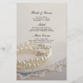 White Pearls and Blue Lace Wedding Menu (Voorkant)