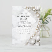 White Pearls Bachelorette Invitation du week-end (Debout devant)