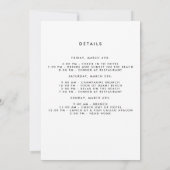 White Pearls Bachelorette Invitation du week-end (Dos)