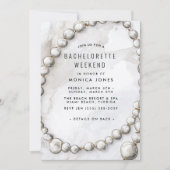 White Pearls Bachelorette Invitation du week-end (Devant)