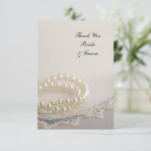 White Pearls  Blue Lace Weddenschap Bedankt (Staand voorkant)