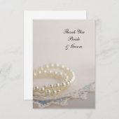White Pearls  Blue Lace Weddenschap Bedankt (Voorkant / Achterkant)