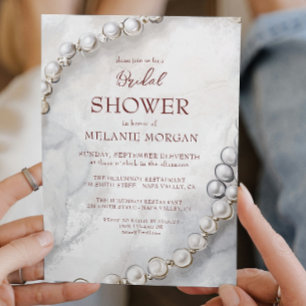White Pearls Modern Vrijgezellenfeest Kaart