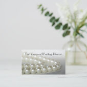 White Pearls Wedding Planner Visitekaartje (Staand voorkant)