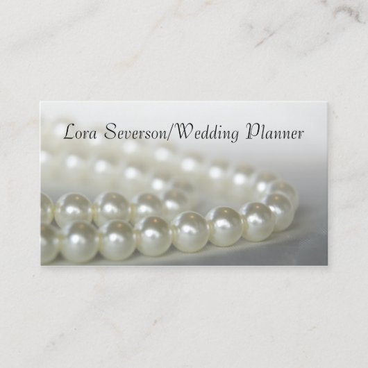 White Pearls Wedding Planner Visitekaartje (Voorkant)