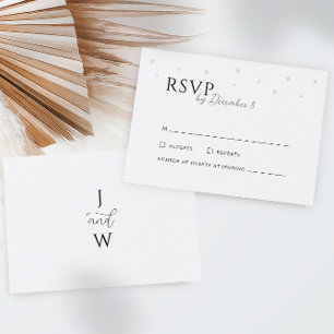 White Pearls Wedding RSVP Kaart
