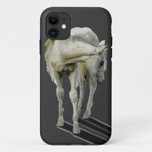 White Pegasus Equine Fantasy Art Phone Case (Achterkant)