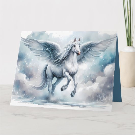 White Pegasus Wings Soft Blue Sky Dreamscape Kaart (Voorkant)