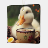 White Pekin Christmas Duck Keramisch Ornament (Links)