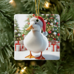 White Pekin Duck Gepersonaliseerd Back Ornament