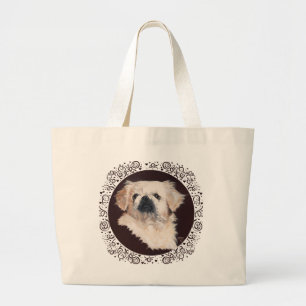 White Pekingese Dog Canvas tas