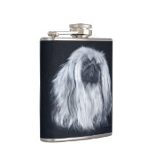 White Pekingese Dog Heupfles (Rechts)