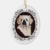 White Pekingese Head Studie Keramisch Ornament (Rechts)