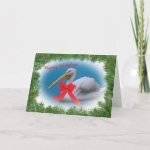 White Pelican Holiday Card Feestdagen Kaart