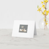 White Pelicans Note Card Kaart (Gele Bloem)
