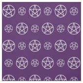 White Pentacles op Paarse Cheeky Witch® Fabric Stof (Swatch)