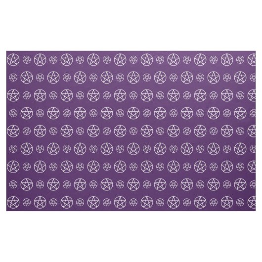 White Pentacles op Paarse Cheeky Witch® Fabric Stof (Fat Quarter)