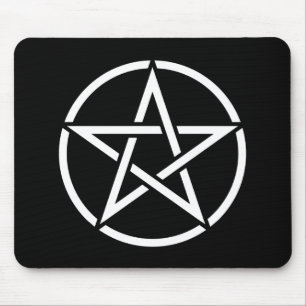 White Pentagram Mousepad Muismat