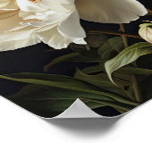 White Peonies Flower Art Imprimer Poster (Coin)