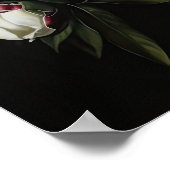 White Peonies Flower Art Imprimer Poster (Coin)