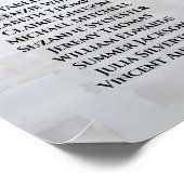 White Peonies Hearts 4 Table Wedding Seating Chart Poster (Hoek)