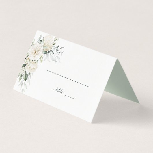 White Peonies, Roses et Eucalyptus Floral Place (Front)