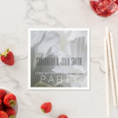 White Peony 10th Wedding Animals Paper Napkin 1 Servetten (Insitu)