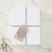 White Peony & Blush Rose Floral Wedding  Cadeaulabel (Met Touw)