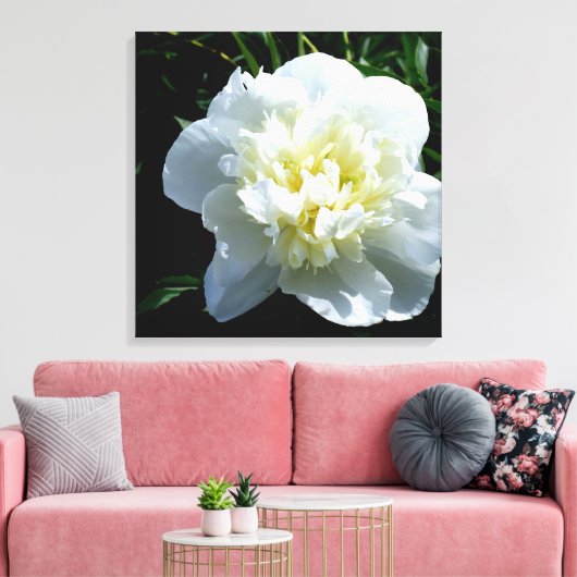 White Peony Canvas Afdruk (Insitu (Woonkamer))